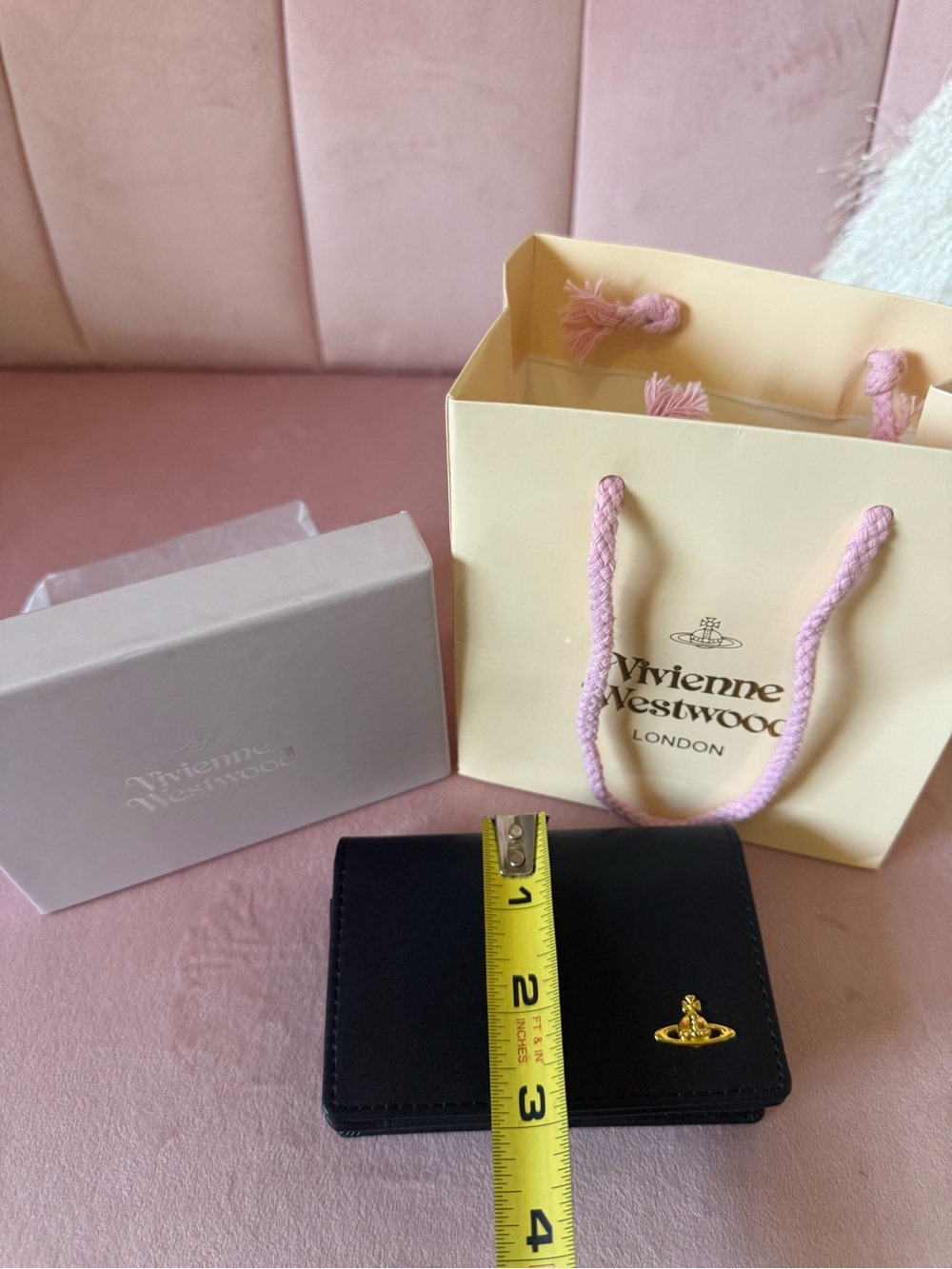 ๐ฏ Auth! Vivienne Westwood Black Leather Card & Key Holder with Gold Orb. BNWT! - Picture 11 of 15